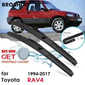 Лезвия автомобильных стеклоочистителей BROSHOO из натурального каучука для Toyota RAV4 модельного года с 1994 по 2017 год Подходят по стандартной посадке на крючок