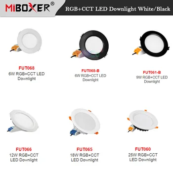 Miboxer Белый Черный RGB + CCT Светодиодный светильник 6 Вт/9 Вт/12 Вт/18 Вт/25 Вт С Регулируемой Яркостью Потолочный 110 В 220 В Внутренний Панельный светильник 2.4 Г Дистанционное управление приложением