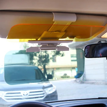 Автомобильный солнцезащитный козырек 2-в-1 с антибликовым покрытием Ослепительных очков, поворотным зеркалом заднего вида HD с защитой от ультрафиолета и автоматической перегородкой солнцезащитного козырька