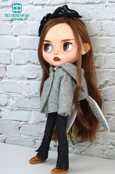 Кукольная одежда подходит для куклы Blyth AzonOB22 OB24, модная шерстяная куртка, пальто, свитер, джинсы, подарок для девочки