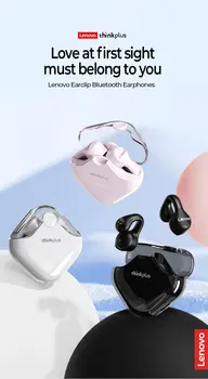 Наушники Lenovo XT61Bluetooth С Мягкими зажимами для ушей, Спортивные Беспроводные Наушники с микрофоном, Стереогарнитуры, Наушники для звонков с шумоподавлением