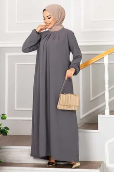 Простые абайи для вечерних платьев мусульманок Саудовская Абайя, платье-хиджаб из Дубая, Роскошная Одежда для молитвы в Рамадан, Ислам Высокого класса, Турция