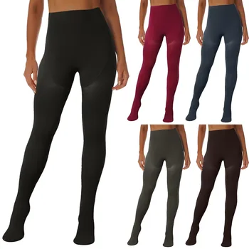 Модные женские осенне-зимние шелковые чулки и леггинсы 2024 года, пара однотонных брюк с завышенной талией в тонком стиле