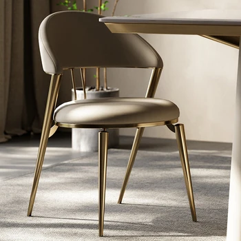 Роскошный кожаный обеденный стул с дизайнерским акцентом, современный обеденный стул для ресторана, Современная мебель для кухни и дома Salle Manger