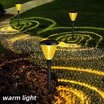 Солнечный светильник для газона ip65, наружная водонепроницаемая садовая вилка для травы, Декоративные домашние ландшафтные светильники, теплый свет и RGB в двух режимах