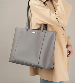 2023 Осенние сумки через плечо из натуральной кожи для женщин, брендовые дизайнерские женские большие повседневные сумки, Женская сумка для покупок из мягкой кожи