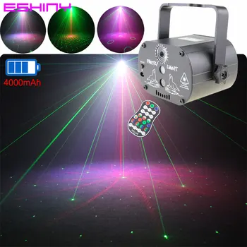 Аккумуляторная батарея Party Disco DJ R & G Лазерный проектор 60/120 Узоров RGB LED Рождественский Танец Сценический эффект на День рождения Z238