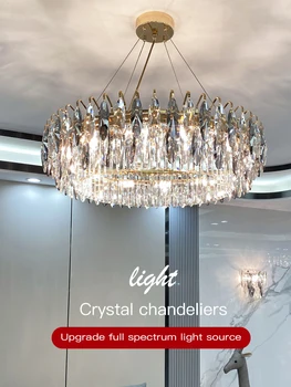 Современные роскошные хрустальные люстры освещение светодиодные лампы лобби отеля оформление гостиной спальня