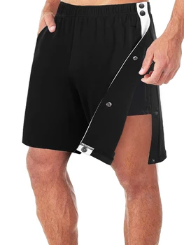 Мужские повседневные летние шорты с эластичной резинкой на талии в стиле пэчворк, свободные короткие брюки с боковыми пуговицами и боковыми карманами