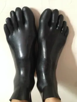 Чулки Gummi из латексной резины, черные носки для косплея, размер S ~ XL