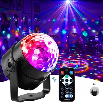RGB Динамики Disco LED Stage Light Party Lights Со Звуком, Активируемым Вращающимся На 360 ° Освещением, Красочная Вечерняя Лампа Для Дома KTV Birthday