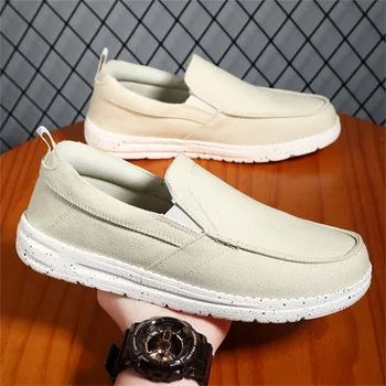 Новая мужская парусиновая обувь на дышащей платформе, Удобные дизайнерские лоферы, Легкая повседневная обувь Lazy Shoes, кроссовки для мужчин 2024 г.