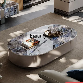 yj Современный минималистичный роскошный чайный столик из шифера, мраморный столик для зала Microlite, чайный столик