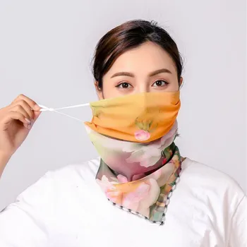 Новая женская походная маска для лица Летний шарф с защитой от ультрафиолета, Солнцезащитная повязка с цветочным принтом для рта, Дышащая спортивная маска для шеи