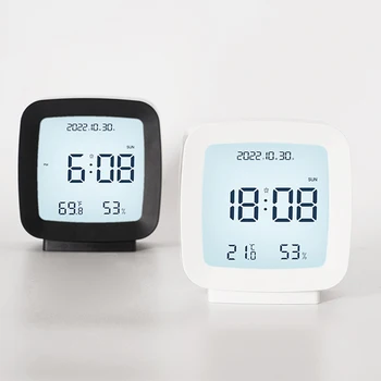 Цифровой будильник Температура Влажность Календарь Неделя Электронные часы Простота Маленькие цифровые часы На рабочем столе Удобно