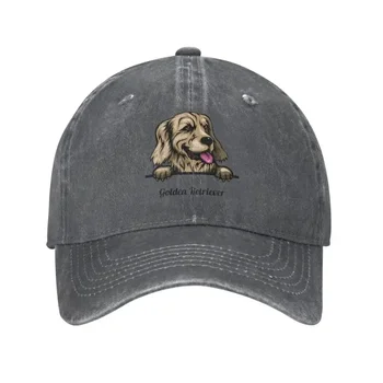 Бейсбольная кепка унисекс в стиле панк из хлопка с собакой-пиком Золотистым Ретривером, Регулируемая Шляпа для папы для мужчин и женщин в стиле хип-хоп