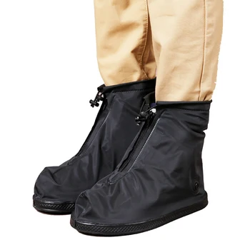 Мужская и женская обувь, чехлы для непромокаемых ботинок на плоской подошве, многоразовый нескользящий чехол из ПВХ для обуви с внутренним водонепроницаемым слоем