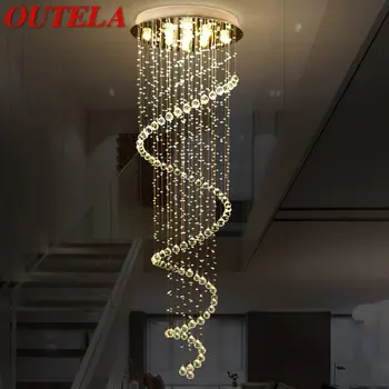 Подвесные светильники OUTELA из современного хрусталя, креативная светодиодная роскошная люстра для дома, гостиной, столовой, виллы, лестницы