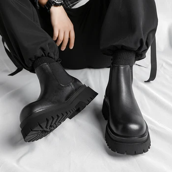 Модные бренды 2023, уличные мотоциклетные ботинки, мужские Классические черные ботинки 