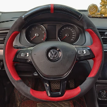 Крышка Рулевого Колеса Автомобиля DIY Для Volkswagen VW Golf 7 Mk7 New Polo Jetta Passat B8, Оберточная Бумага Для Руля, Автомобильные Аксессуары