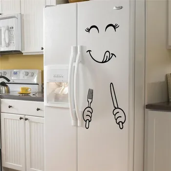 Магнит на холодильник Магнит на холодильник Милая наклейка на холодильник Счастливое Вкусное лицо Наклейки на стены кухонного холодильника с милыми смайликами