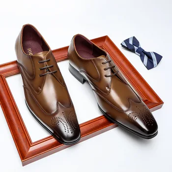 Деловые модные кожаные туфли Bullock, повседневная мужская обувь в британском стиле, удобные роскошные офисные модельные туфли для мужчин 2020 г.