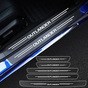Накладка На Порог Двери Автомобиля Mitsubishi Outlander 1 2 3 CUOW CWOW CWO 2003-2023 Наклейка На Задний Бампер Багажника Автомобиля Из Углеродного Волокна 2003-2023