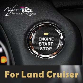 Для Toyota Land Cruiser крышка кнопки запуска и остановки двигателя автомобиля наклейка из настоящего углеродного волокна 2007 2008 2009 2010 2011 2012