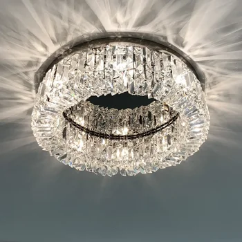 Королевская роскошь, современный минимализм, круглая потолочная люстра из хрустального стекла для гостиной, спальни, кабинета, светодиодного внутреннего освещения. Декор
