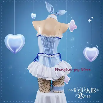 My Dress-Up Darling Китагава Марин Косплей Blue Bunny Girl Марин Китагава Парик с Заячьими ушками Косплей костюм Con Outfit