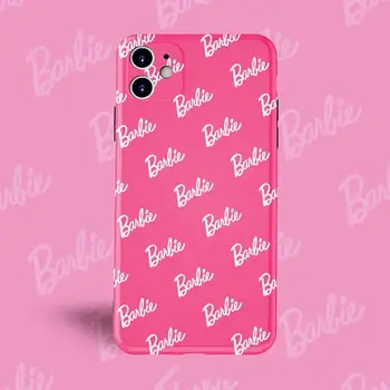 Модный Чехол для Телефона Barbie Iphone 11 12 13 Pro Max Kawaii Pink Girls Силиконовый Держатель для Защиты от Падения для 7 8 Plus X Xs Xr Mini Gift Toy