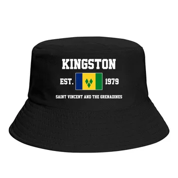 Шляпы-ведерки Сент-Винсент и Гренадины 1979 года, эмблема Kingston, флаг, солнцезащитный козырек, уличные летние рыбацкие кепки, рыболовная шляпа