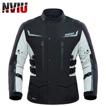 Мотоциклетная куртка DUHAN, мужская куртка мотоциклиста с теплой подкладкой, водонепроницаемая мото-велосипедная куртка Chaqueta, защита для мотокросса, защита от холода