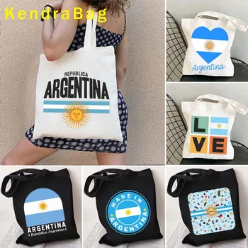 Буэнос-Айрес Аргентина Флаг Страны Аргентинский футбол Магнитная мозаика Золотое Солнце Соль де Майо Холщовая сумка-тоут Хозяйственная Эко-сумка