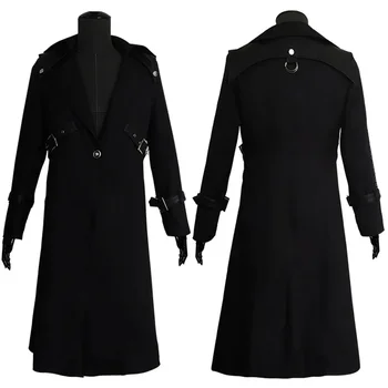 2022 Новый Хэллоуин Средневековый Винтажный длинный жакет Черная Мужская одежда Готический Стимпанк Панк Тренч Мужское пальто
