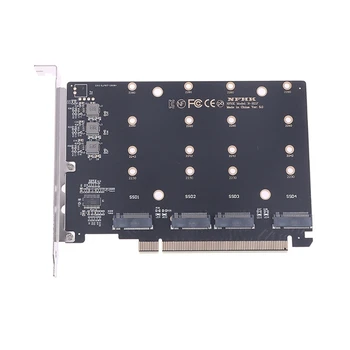 Адаптер PCIE 5.0 X16 NVME PCIE x16 на 4 порта NVME NGFF SSD Конвертер D5QC