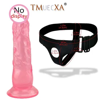 Розовые женские трусики-шлейки, реалистичный пенис, страпон, фаллоимитатор с присоской, фаллоимитатор, ремень безопасности, секс-игрушки для лесбиянок