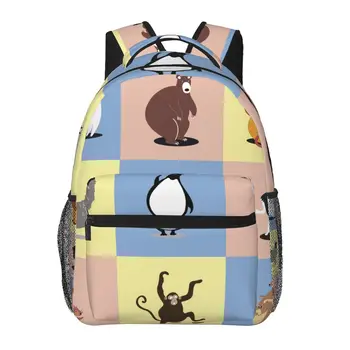 Женский Мужской рюкзак с милыми дикими животными, Женская сумка для путешествий, Мужской Рюкзак для ноутбука, Сумка для книг