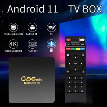 Q96 Мини-телевизор Android 11,0 WiFi 2,4 G HD 4K 3D 8 ГБ 128 ГБ Rockchip RK3228A Четырехъядерный VS X96 Mini TV Box медиаплеер iptv