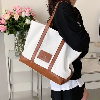 Холщовая сумка, женская сумка, новая модная и универсальная сумка, простая и вместительная сумка на одно плечо, сумка через плечо, художественная c