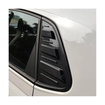 Наклейки на задние стекла автомобиля, треугольные жалюзи, наклейки для VW POLO 2011-2017, наклейки для стайлинга автомобилей из АБС-пластика (карбон)