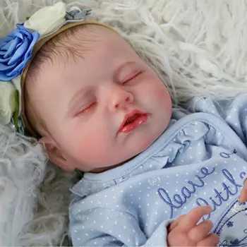Новорожденный Реборн 55 см 22 дюйма, 3D-Краска Для Кожи С Венами, Мягкая Силиконовая Кукла-Принцесса bebe reborn с Длинными Каштановыми Волосами
