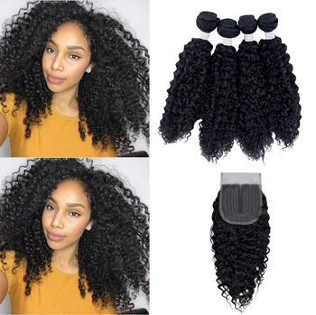 Пучки синтетических вьющихся волос с застежкой 16 дюймов, 5 шт./лот, плетение кудрявых волос в афро-стиле, синтетические наращивание волос для женщин