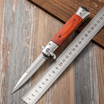 Складной нож с деревянной ручкой из нержавеющей стали, окрашенный в трансграничный цвет, Многофункциональный Складной нож для выживания в кемпинге Multi p