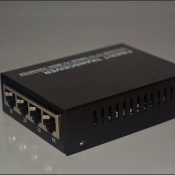 4-портовая передача Ethernet и 1-портовый оптоволоконный коммутатор, медиаконвертер 10/100 М