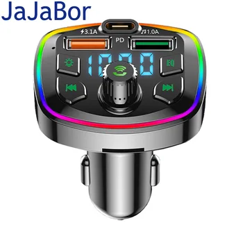 JaJaBor FM-передатчик TF Карта U Диск Mp3-плеер Type C PD 18 Вт 3.1A USB Быстрая Зарядка Громкая Связь Bluetooth Автомобильный Комплект FM-Модулятор