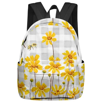 Летние акварельные желтые цветы, школьные сумки для студентов, рюкзак для ноутбука на заказ для мужчин, женщин, женщин для путешествий, Mochila